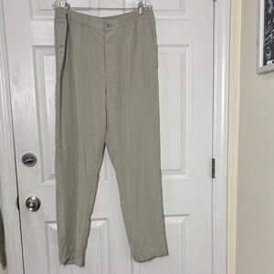 COS Khaki Elasticized Waistband Straight Leg Trousers  100% Lyocell Size XL